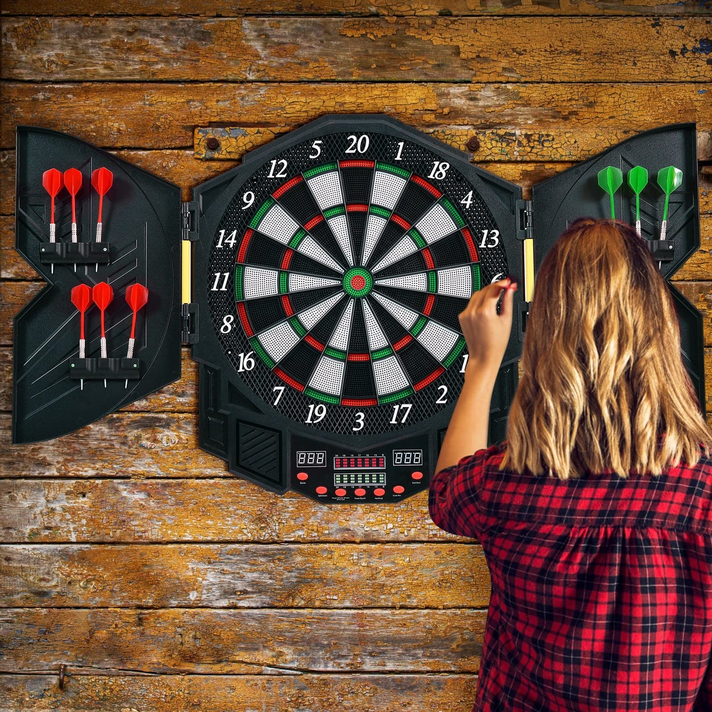 LED Dart Board with 216 Variations 12 Darts Included