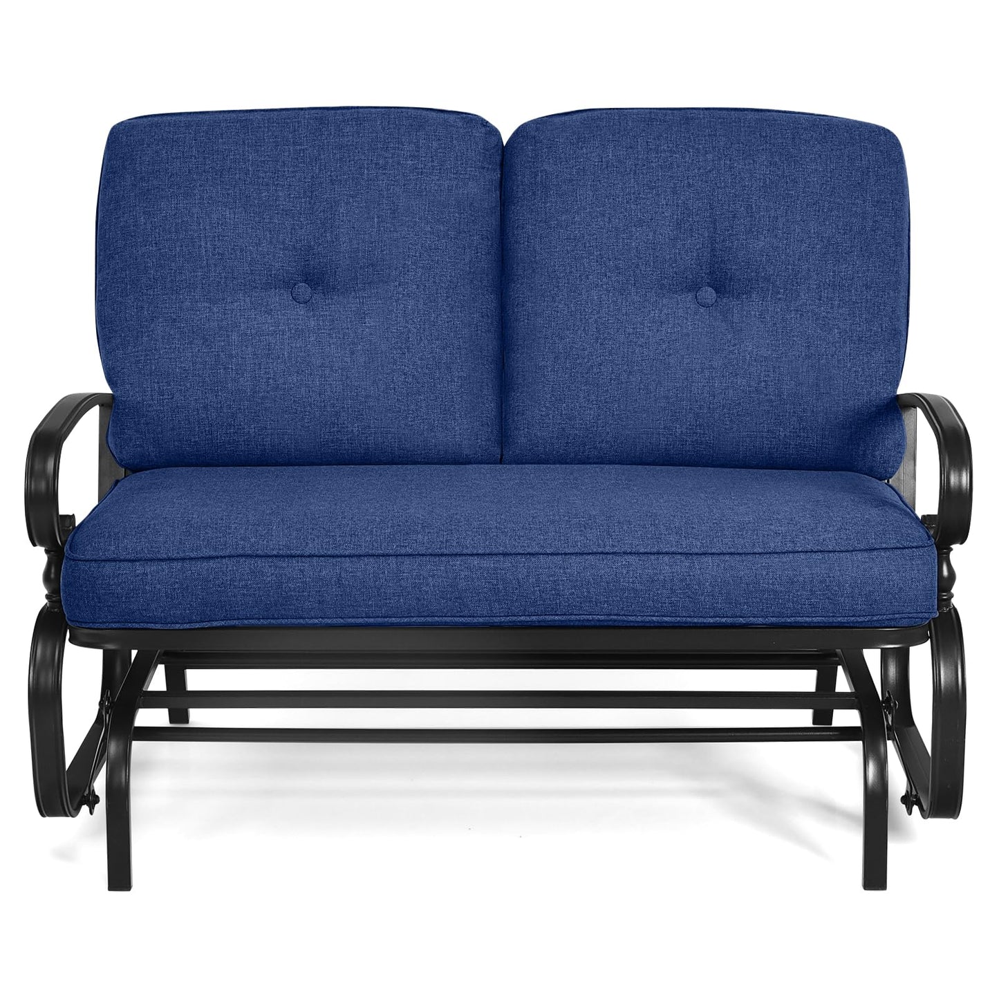 2 Person Outdoor Glider Bench with Cushions