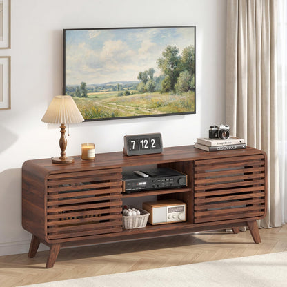 TV Stand Cabinet for 65 Inch TVs with Sliding Doors