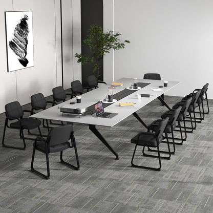 Set of 2 Ergonomic Reception Chair with Metal Frame and Padded Armrests