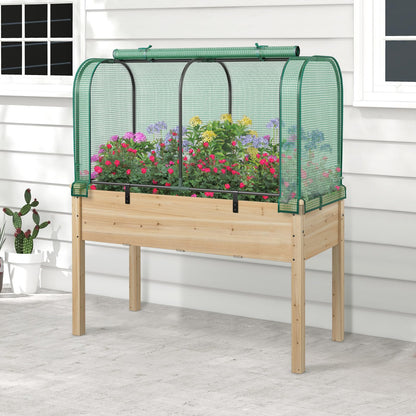Portable Garden Patio Greenhouse with Roll-up Zipper Door and Waterproof Sun-Protective PE Cover