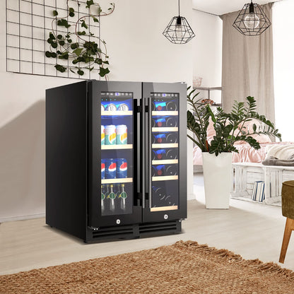 120L Dual Zone Wine Beverage Refrigerator