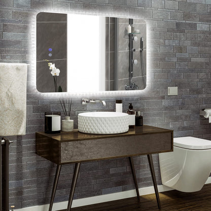 80x60cm Wall Mounted Mirror with Demister Pad