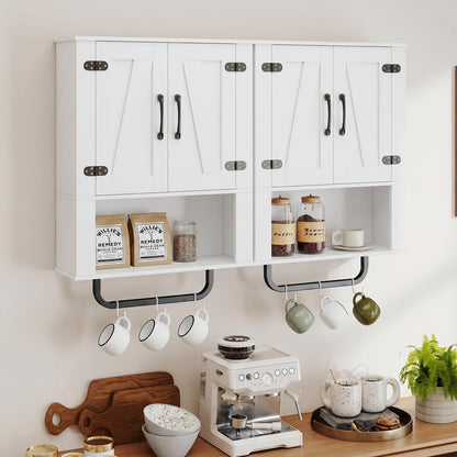 Bathroom Wall Cabinet Farmhouse Wall Mounted Organizer with 2 Barn Doors