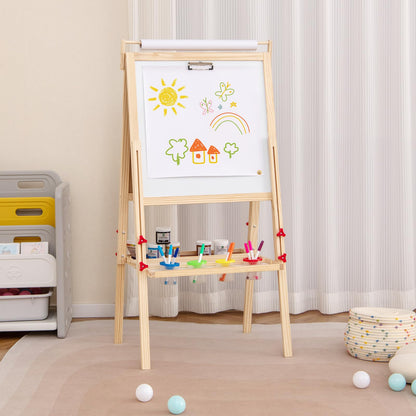Double sided Height Adjustable Wooden Art Easel for 3 to 10 Yeas Old
