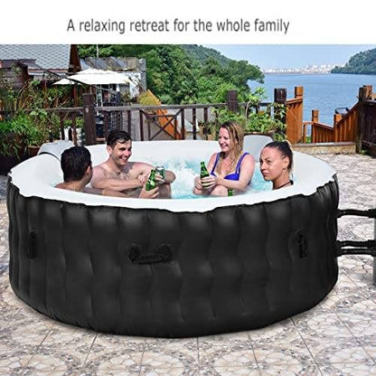 4-6 Person 108 Bubble Jets Outdoor Inflatable Hot Tubs with Headrest