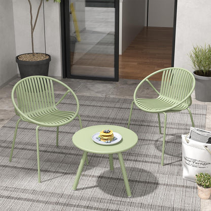 All Weather PP Patio Conversation 3 Pieces Bistro Set with Round Coffee table