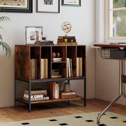 Record Player Stand with Charging Station for Living Room
