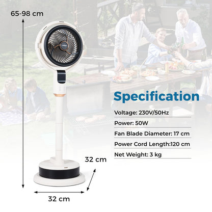 Misting Pedestal Fan with 90° Auto Oscillation and 8 Speeds