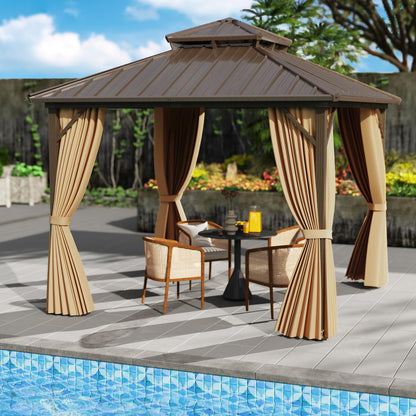 3 x 3m Hardtop Gazebo, Heavy-Duty Aluminum Frame Permanent