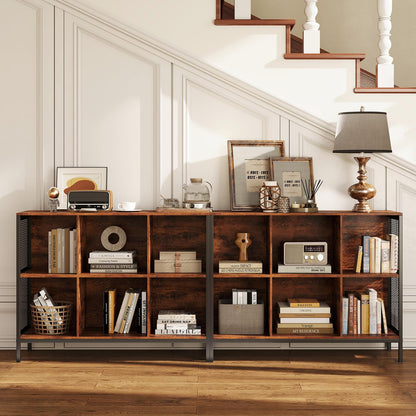 6 Cube Storage Bookcase, Wooden Freestanding Bookshelf Side Cabinet