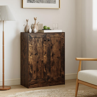 Wooden Storage Cabinet, Freestanding Buffet Sideboard with Doors & Shelves