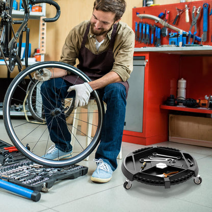 Mobile Automotive Tool Creeper with 3 Swivel Casters and 4 Compartments