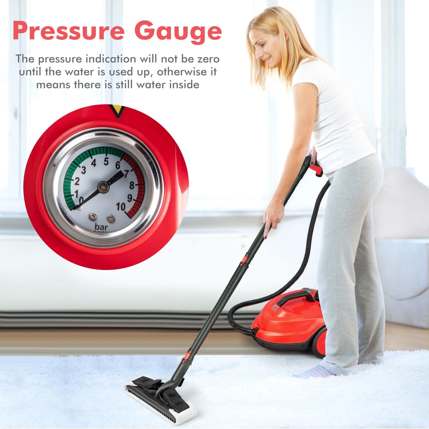 2000W 1.8L Multipurpose Adjustable Steam Cleaner with 13 Accessories