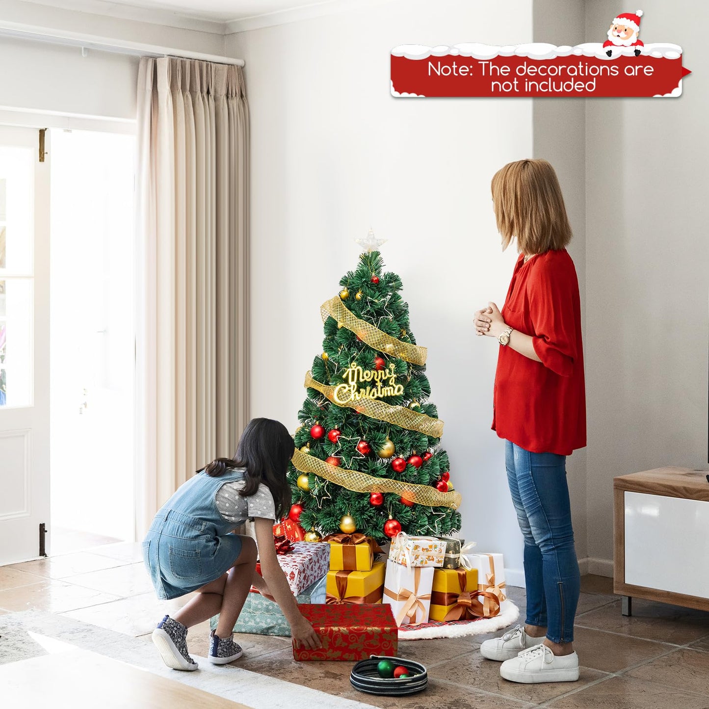 Optical Fiber Christmas Tree Pre-Lit Artificial Xmas Tree