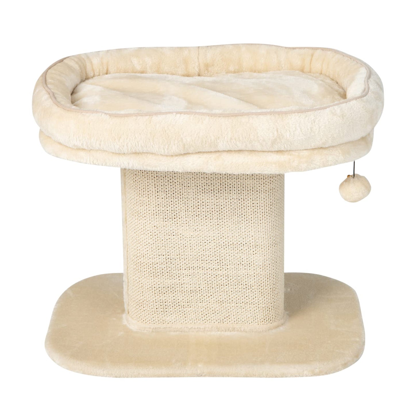 2-Tier Cats Tower with Sisal Scratching Panel Scratcher and Jingling Toy