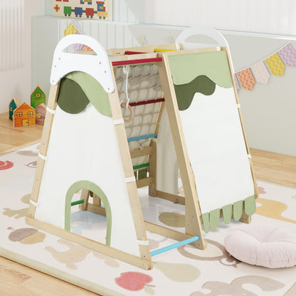 Multi-functional Kid's Climbing Toy with Slide and Climbing Net