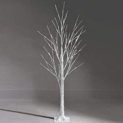 Silver Christmas Twig Tree with Warm White LED Lights for Indoor Decoration