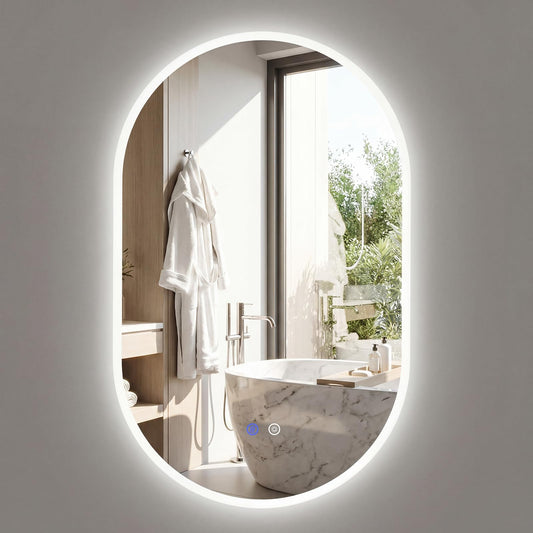 80 x 50 CM Lighted Mirror for Bathroom Wall Backlit Shatterproof Mirror