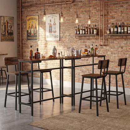 100cm Industrial Bar Table with Footrest