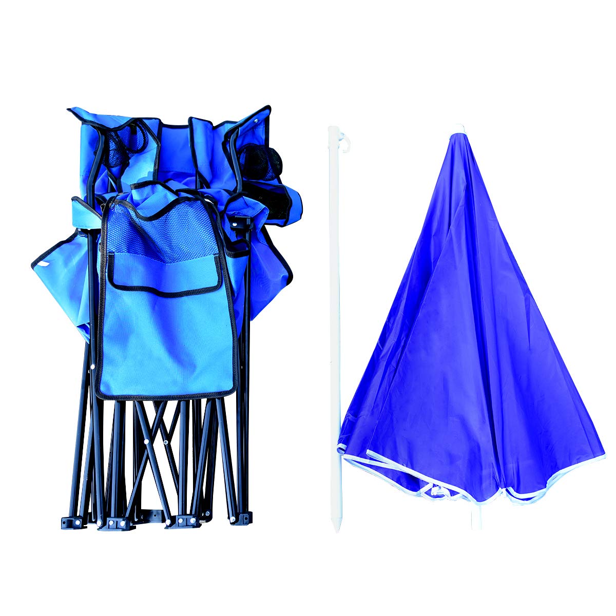 Portable Folding Loveseat with Umbrella & Carrying Bag