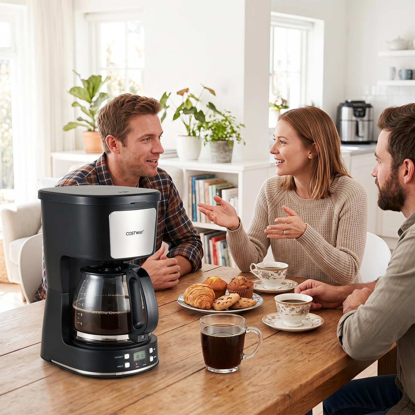 1.5L Filter Coffee Machine, Drip Coffee Maker with Reusable Filter