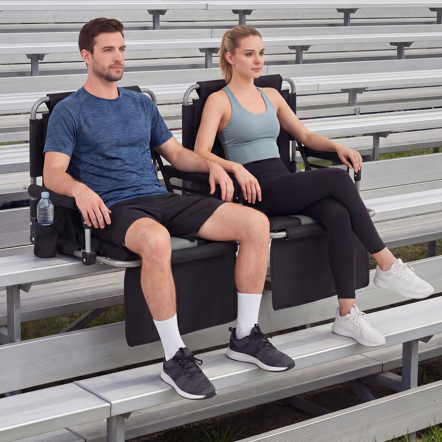Foldable Stadium Seat, Padded Camping Chair with Back Support
