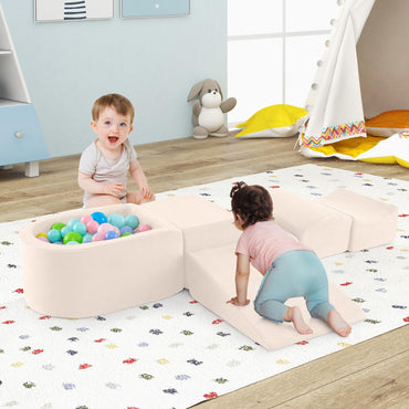 5 Piece Climb and Crawl Playset with Ball Pit for Kids