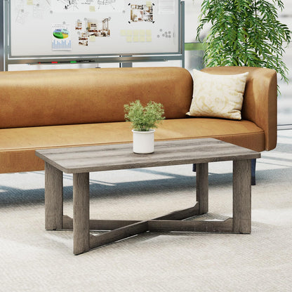 Coffee Table Rectangle Center Table with X-Shaped Base