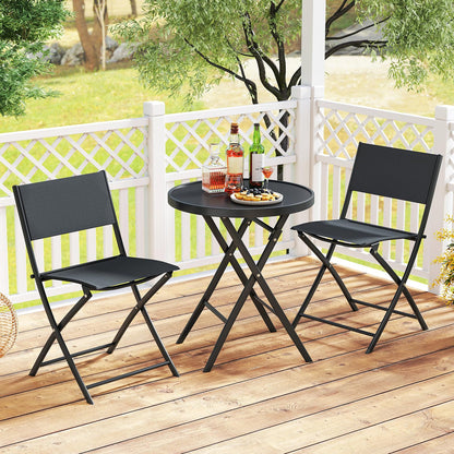 Folding Patio Bistro Set, 3 Piece Garden Furniture Set