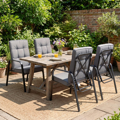 Garden Chairs Set of 2, Outdoor Dining Chairs with 5-Level Adjustable Backrests