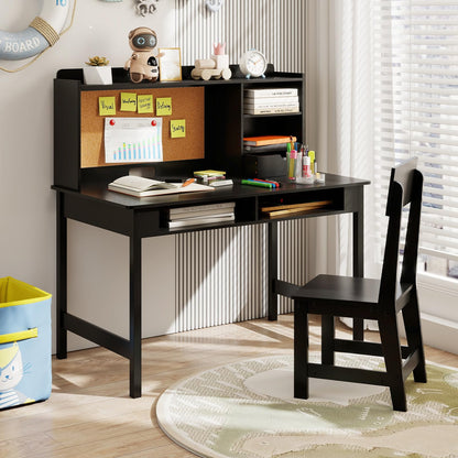 Kids Study Desk and Chair Set Wooden Students Writing Table