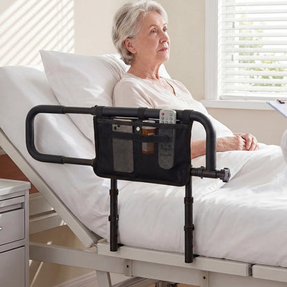 Foldable Bed Rail for Seniors with Adjustable Width and Height