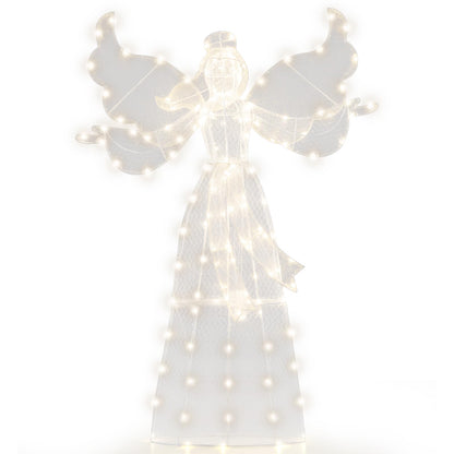 Outdoor Decorative Angel with Halo and 148 Warm White LED Lights