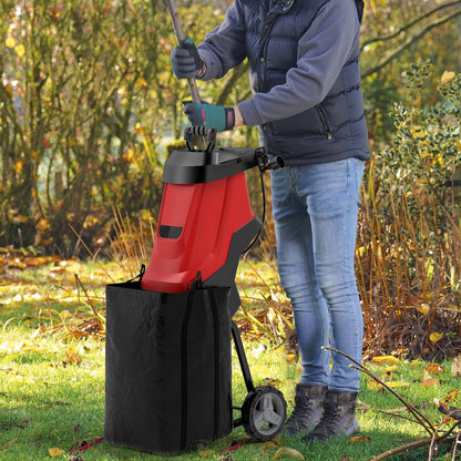 Garden Shredder, 1800W Electric Wood Chipper with 49L Collection Bag