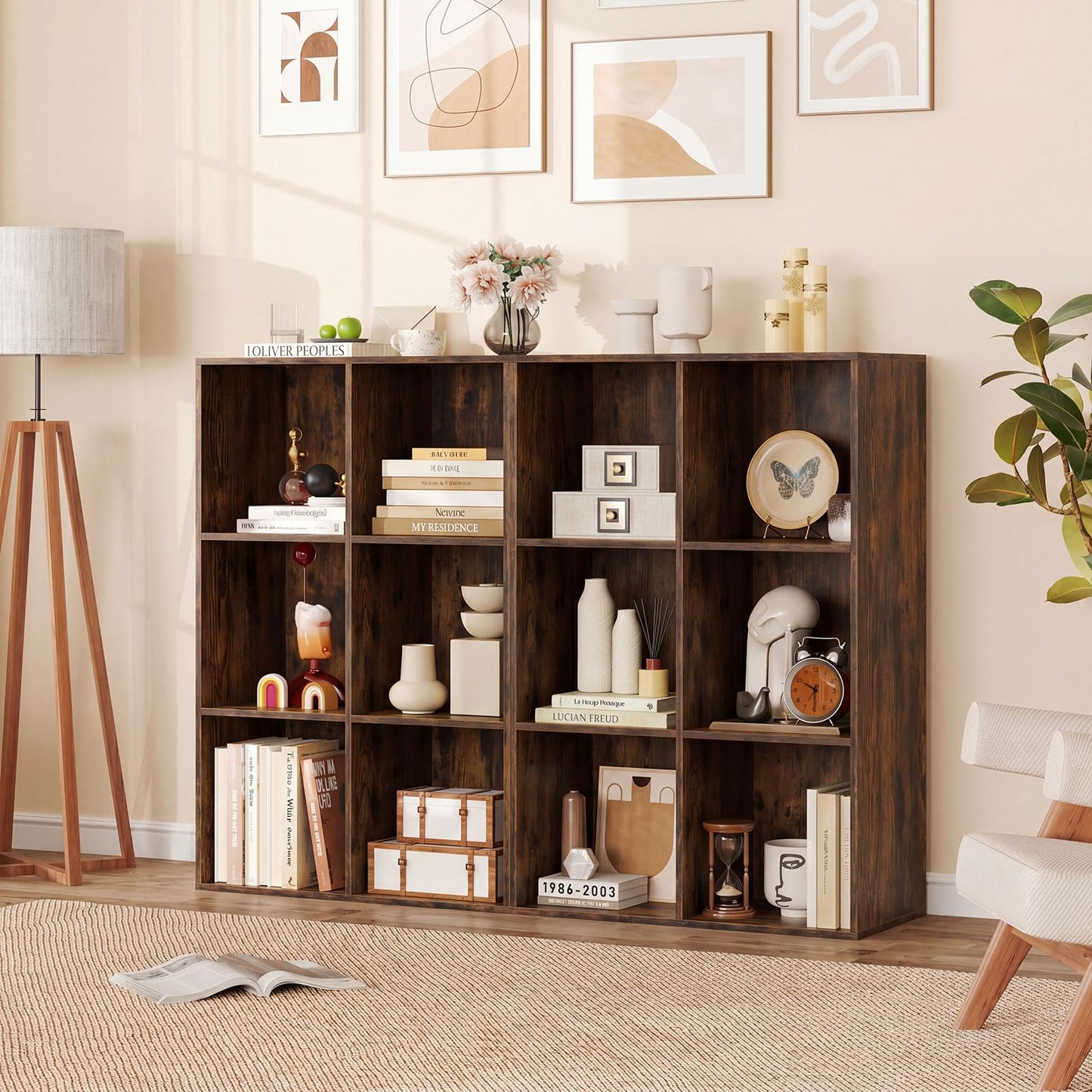 6-Cube Bookcase 3-Tier Storage Organizer with Anti-Tipping Kits for Living Room Study