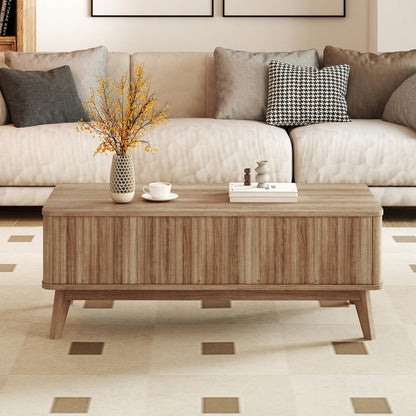 Lift Up Top Coffee Table, 110cm Rectangle Lifting Cocktail Center Table Unit