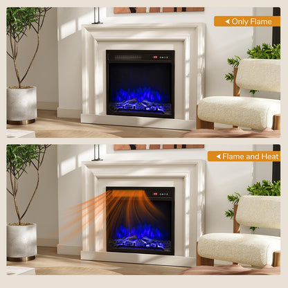 18 Inch Electric Fireplace Insert 750W/1500W Fireplace Heater with Remote Control
