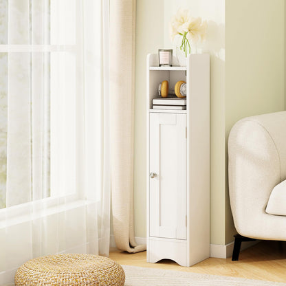 Small Bathroom Storage Cabinet with Door and Adjustable Shelves