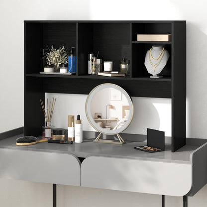 Desktop Bookshelf, Wooden Countertop Storage Hutch Bookcase
