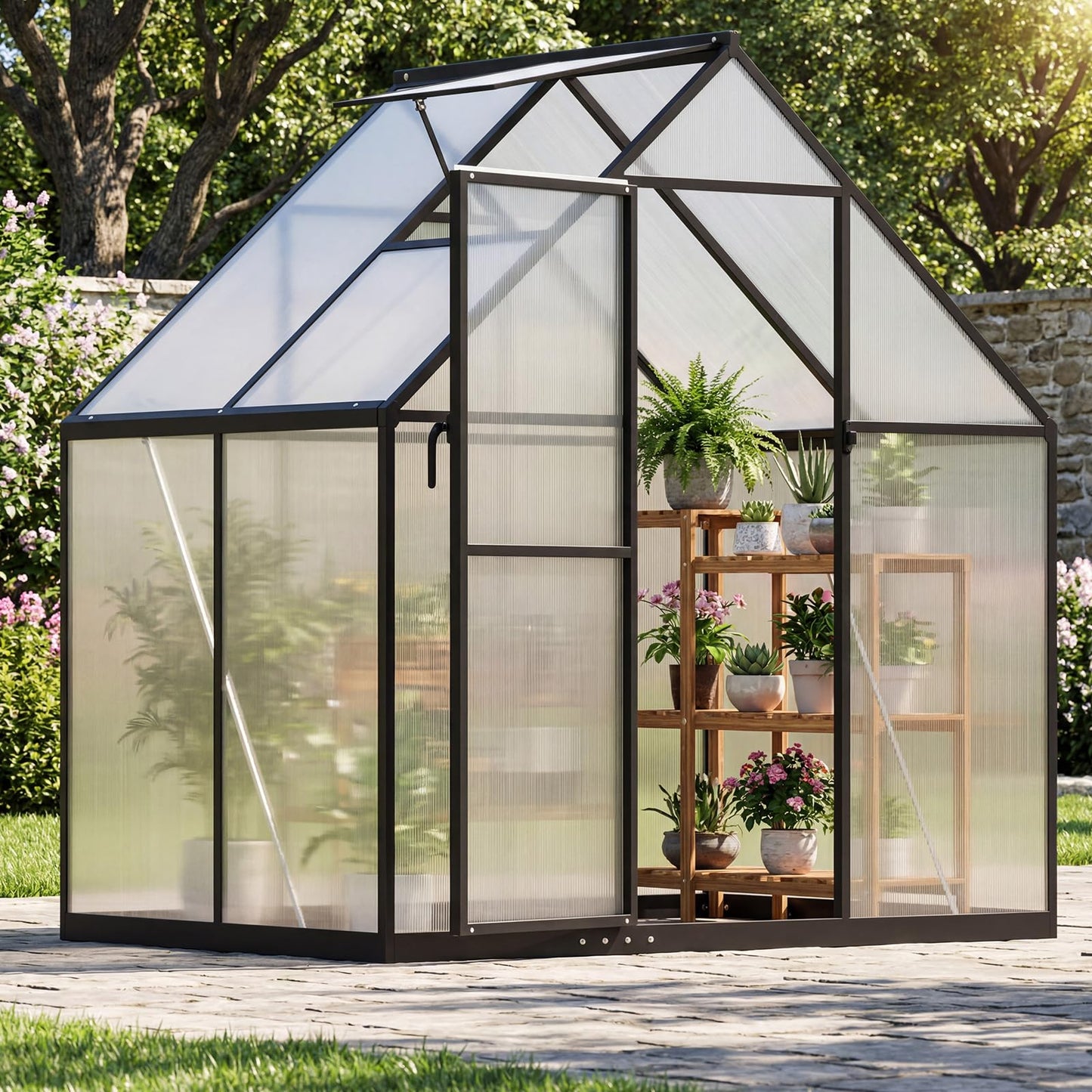 Polycarbonate Greenhouse Large Walk-in Aluminum Sunroom