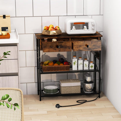 Entryway Narrow Console Table with Charging Station