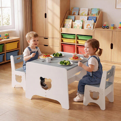 Kids Table and Chair Set, Wooden Children Activity Table