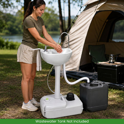 Portable Camping Sink, 17L Water Capacity Hand Wash Basin Stand