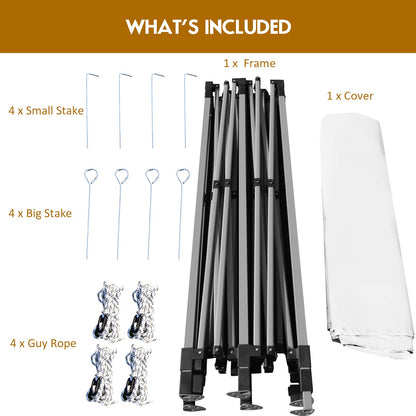 3m x 3m Pop Up Canopy Tent Commercial Instant Shelter