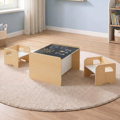 Kids Table and Chairs, Multifunctional Activity Desk Set