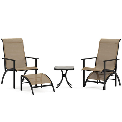 5 Pieces Adirondack Chair Set with Ottomans and Side Table
