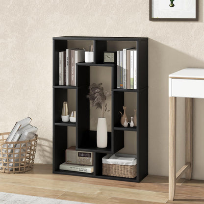 7-Cube Geometric Bookshelf Open Bookcase with Anti-Toppling Device