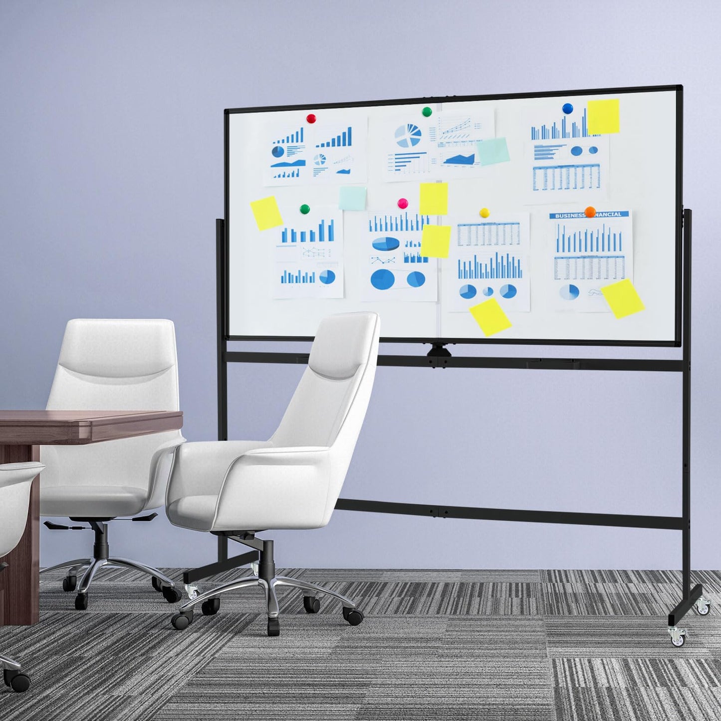 Rolling Whiteboard on Wheels with Stand and Aluminum Alloy Frame