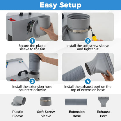 Portable Airbrush Paint Spray Booth Kit with LED Lights and Turntable